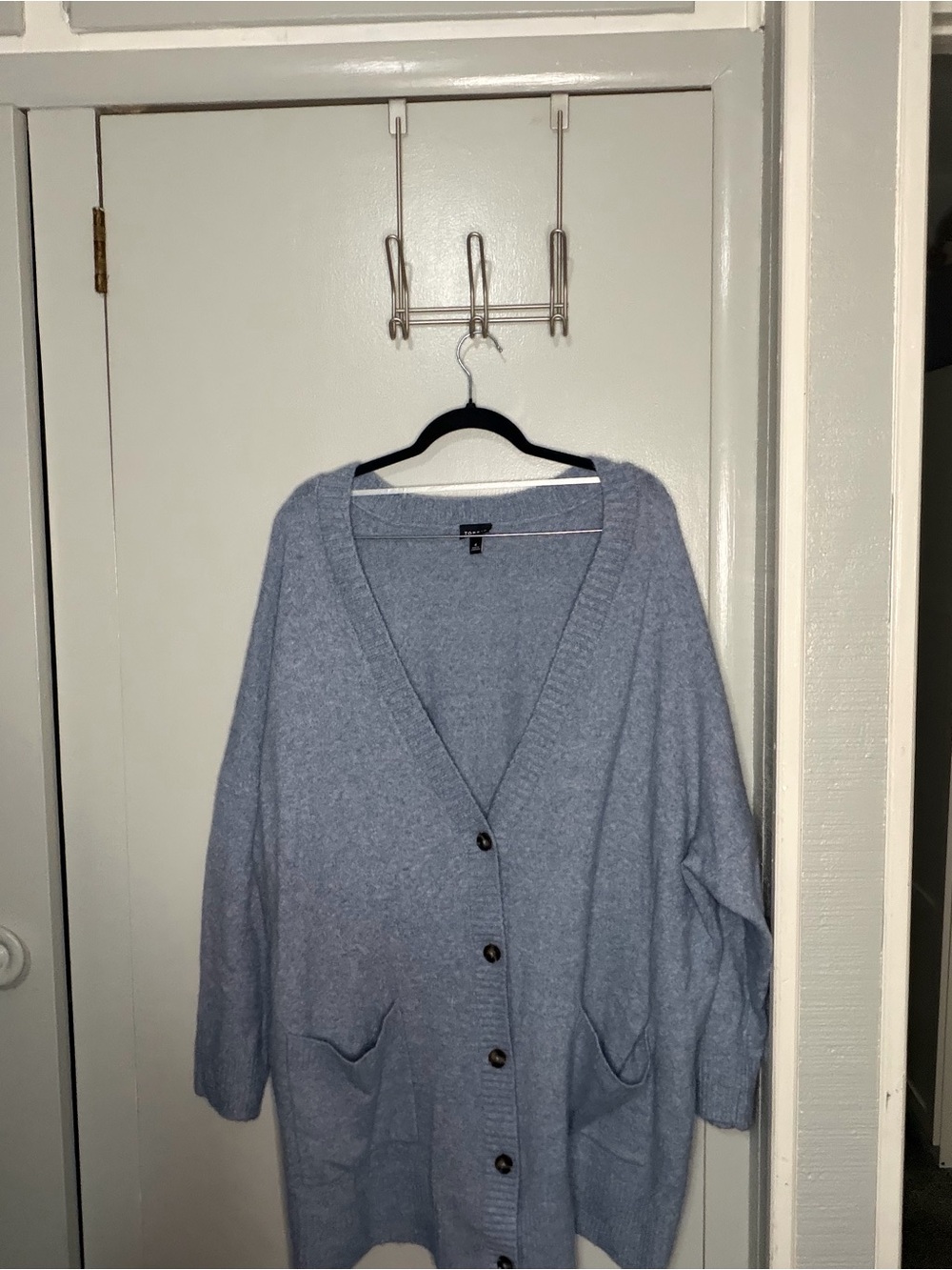 torrid Light Blue Oversized V-Neck Button Cardigan